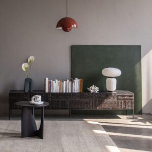 電視櫃, Ancestors Tabwa 手工雕刻系列, 比利時原木實木家具｜Ethnicraft, 極簡設計家具 Ancestors Tabwa 圖騰浮雕下掀門抽屜電視櫃-39