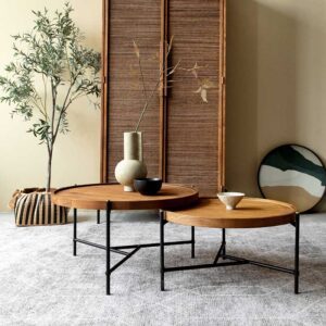 咖啡桌, dBodhi 工業風家具, 靈魂老柚木家具 Coco 寧靜韶光三腳圓咖啡桌-33