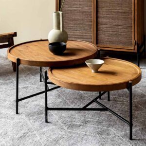 咖啡桌, dBodhi 工業風家具, 靈魂老柚木家具 Coco 寧靜韶光三腳圓咖啡桌-34