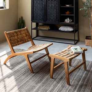 休閒椅, dBodhi 工業風家具, 靈魂老柚木家具 Caterpillar Beetle 原野編織腳凳-24