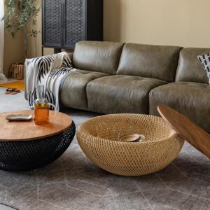 咖啡桌, dBodhi 工業風家具, 靈魂老柚木家具 Wave 手工編織藤茶几-18