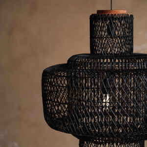 Elements 籐編吊燈燈罩-黑色