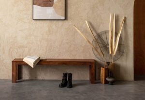 實木長凳，長凳，玄關，室內設計