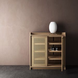 ROOTS 柚木藤编二門鞋櫃