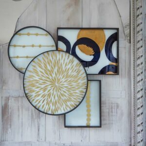 收藏 | 玩具 | 小物, 比利時原木實木家具｜Ethnicraft, 當代設計家具, Notre Monde 美國輕奢家飾 光起黎明波點玻璃方托盤-14