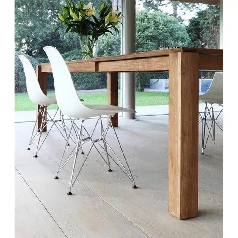 實木餐桌, 比利時原木實木家具｜Ethnicraft, 極簡設計家具 Slice 側開滑軌延伸餐桌-11