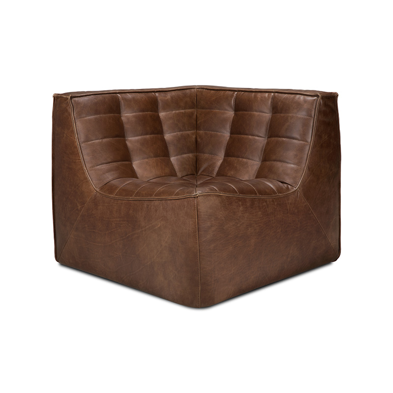 沙發, 比利時原木實木家具｜Ethnicraft, 當代設計家具 N701 沙發（栗棕色皮革）-15