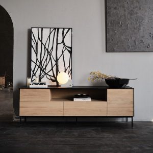 Blackbird 二門二抽屜黑色邊框電視櫃／邊櫃