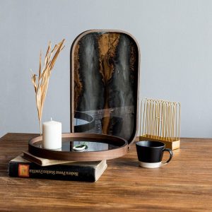 Bronze Organic 玻璃方托盤