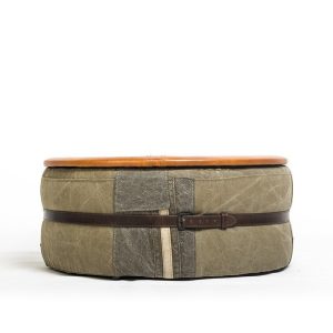 Army 軍營帆布皮革收納咖啡桌