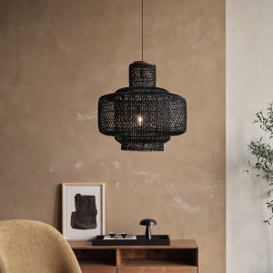 Elements 籐編吊燈燈罩-黑色