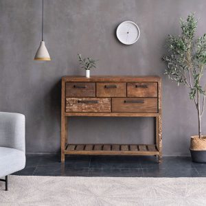 Soul 老柚木原始風貌五抽儲物櫃