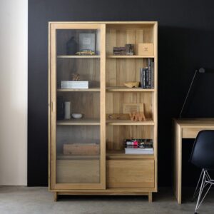 高櫃, 書架書櫃, 比利時原木實木家具｜Ethnicraft, 極簡設計家具 Wave 玻璃拉門書櫃／展示櫃-20