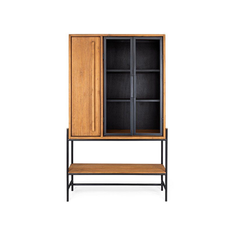 高櫃, 書架書櫃, dBodhi 工業風家具, 工業風家具 Outline 一門三層玻璃儲物櫃-12