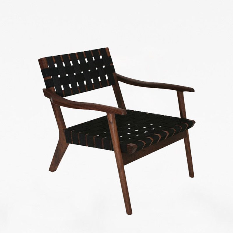 休閒椅, Air Division 新加坡獲獎實木家具, 當代設計家具 Sunday 黑色皮革休閒椅-10