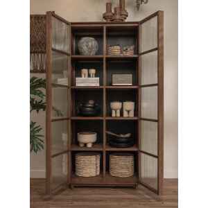 高櫃, 書架書櫃, dBodhi 工業風家具, 靈魂老柚木家具 Motion 二門五層玻璃儲物櫃-17