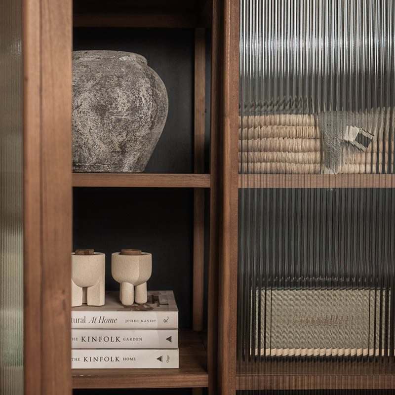 高櫃, 書架書櫃, dBodhi 工業風家具, 靈魂老柚木家具 Motion 二門五層玻璃儲物櫃-13