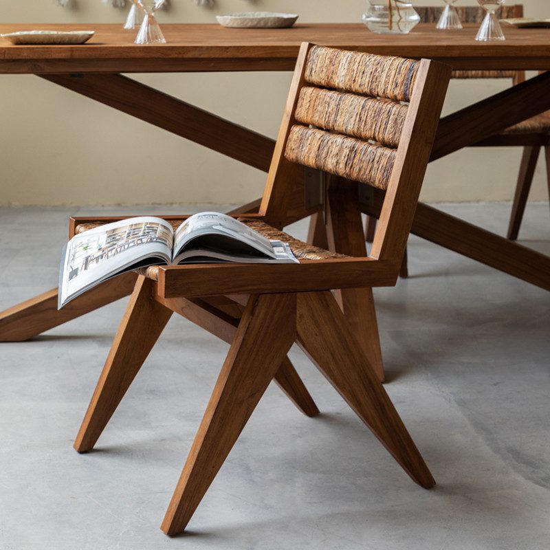 森森不息 擁抱地球月, 餐椅, 書桌椅, dBodhi 工業風家具, 靈魂老柚木家具 Brawny 曠野編織餐椅-9