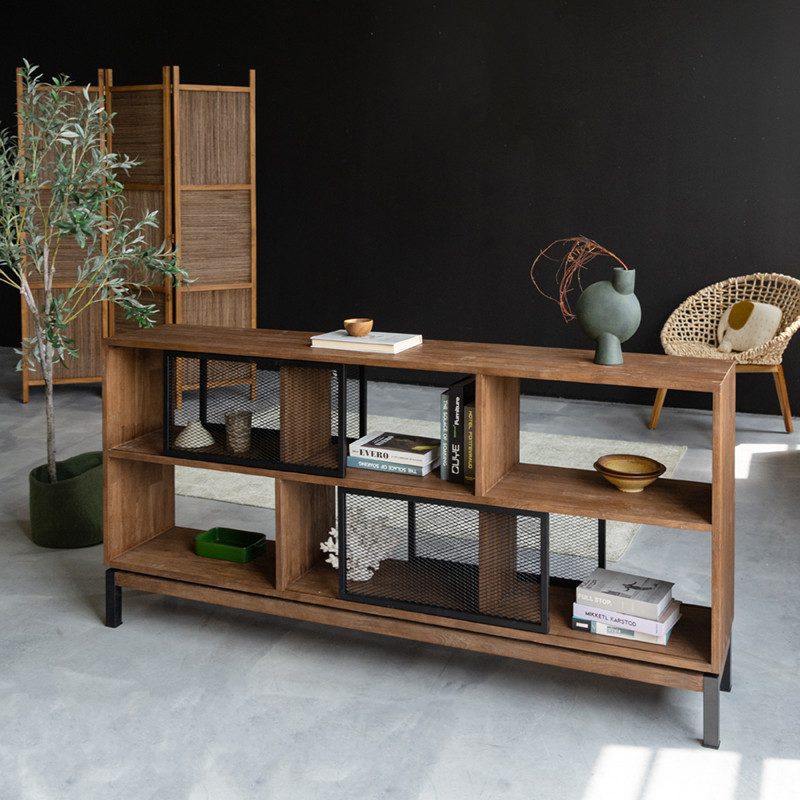 邊櫃, 書架書櫃, Karpenter 義大利設計家具, 工業風家具 BEBOP 附網狀金屬拉門儲物櫃-10