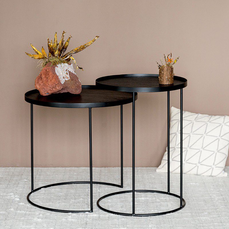 邊几, 比利時原木實木家具｜Ethnicraft, 當代設計家具, Notre Monde 美國輕奢家飾 圓形子母邊几框架-14