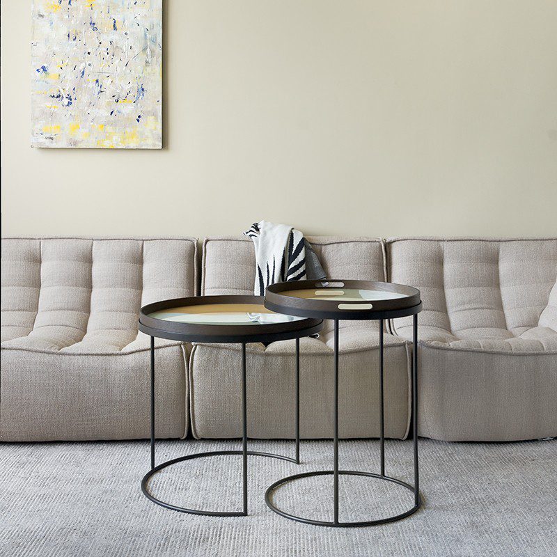 邊几, 比利時原木實木家具｜Ethnicraft, 當代設計家具, Notre Monde 美國輕奢家飾 圓形子母邊几框架-11