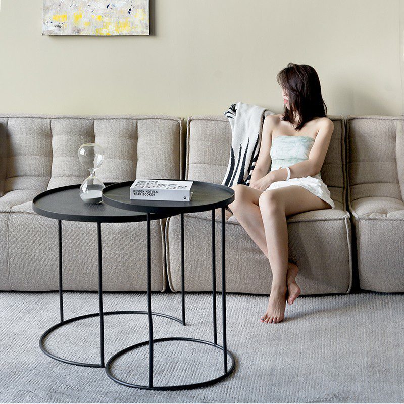 邊几, 比利時原木實木家具｜Ethnicraft, 當代設計家具, Notre Monde 美國輕奢家飾 圓形子母邊几框架-10