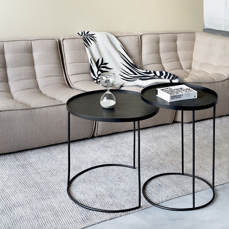 邊几, 比利時原木實木家具｜Ethnicraft, 當代設計家具, Notre Monde 美國輕奢家飾 圓形子母邊几框架-9