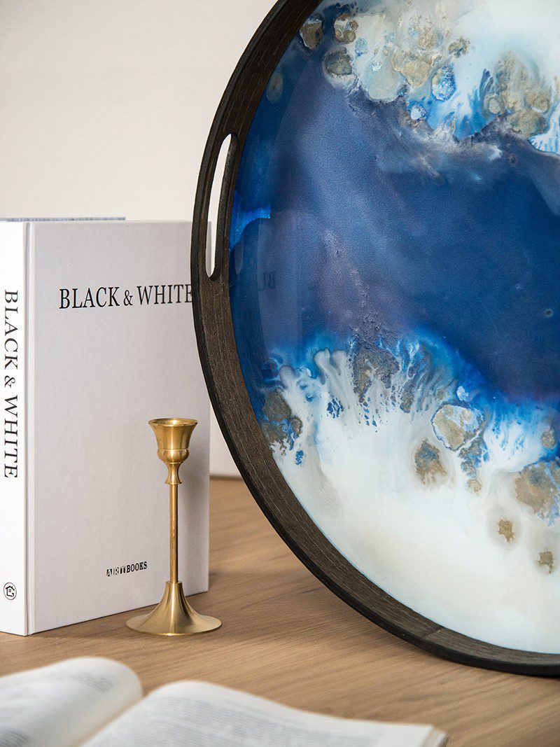 收藏 | 玩具 | 小物, 比利時原木實木家具｜Ethnicraft, 當代設計家具, Notre Monde 美國輕奢家飾 流動薄霧天青玻璃托盤-12