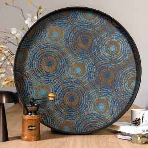 收藏 | 玩具 | 小物, 比利時原木實木家具｜Ethnicraft, 當代設計家具, Notre Monde 美國輕奢家飾 漣漪蕩漾蔚藍漂流木托盤-19