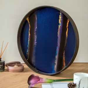 收藏 | 玩具 | 小物, 比利時原木實木家具｜Ethnicraft, 當代設計家具, Notre Monde 美國輕奢家飾 銀河星系玻璃托盤-19