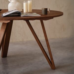 實木餐桌, dBodhi 工業風家具, 靈魂老柚木家具 Artisan 懷舊簡約圓餐桌-18