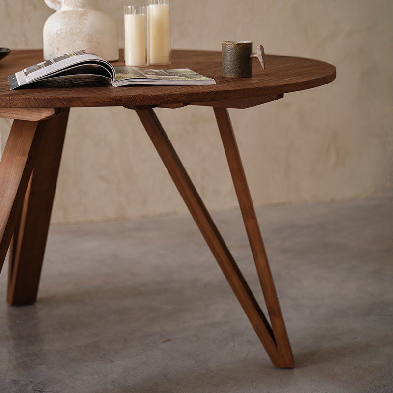 實木餐桌, dBodhi 工業風家具, 靈魂老柚木家具 Artisan 懷舊簡約圓餐桌-12