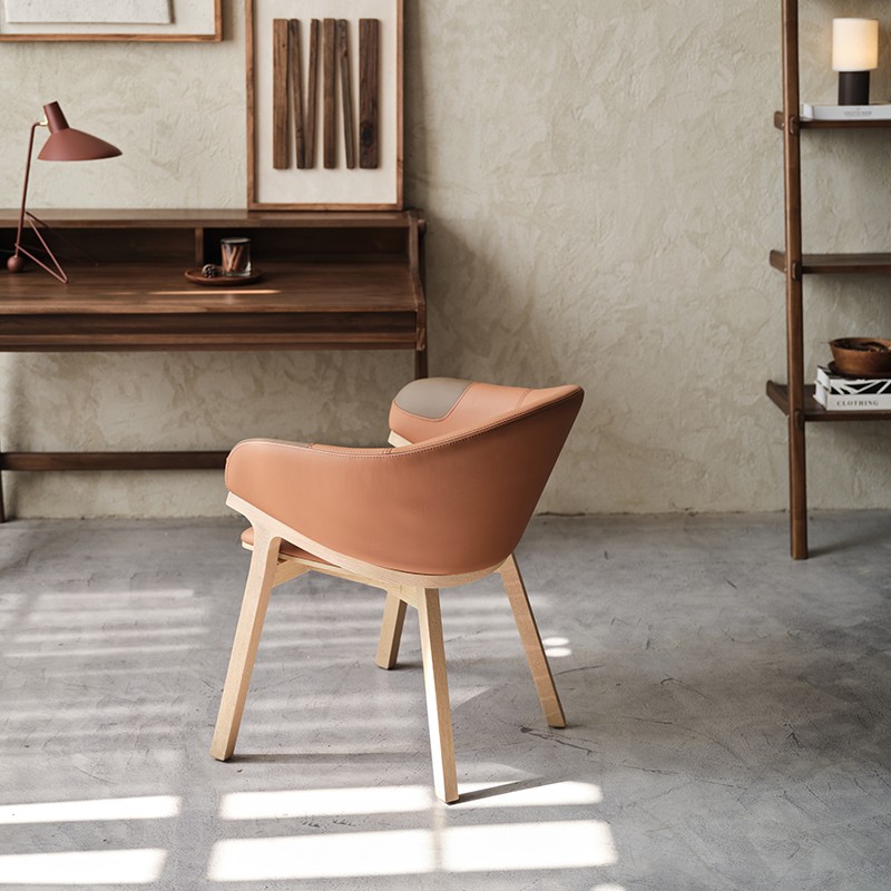 餐椅, 書桌椅, Mountain Living 家具系列, 當代設計家具 Patch 皮革橡木座椅-10