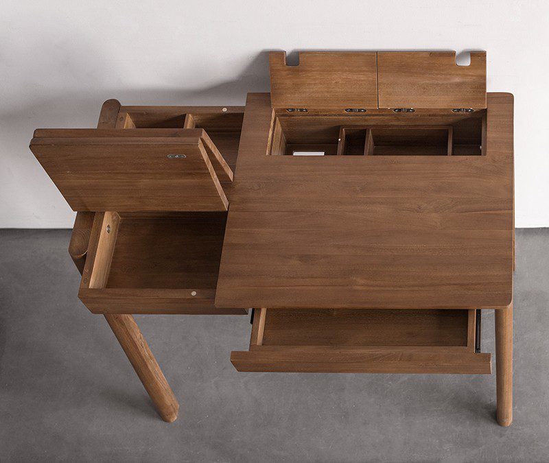 梳妝台, 實木書桌, Karpenter 義大利設計家具, 北歐家具 | Vintage Circa17 多格收納書桌-13