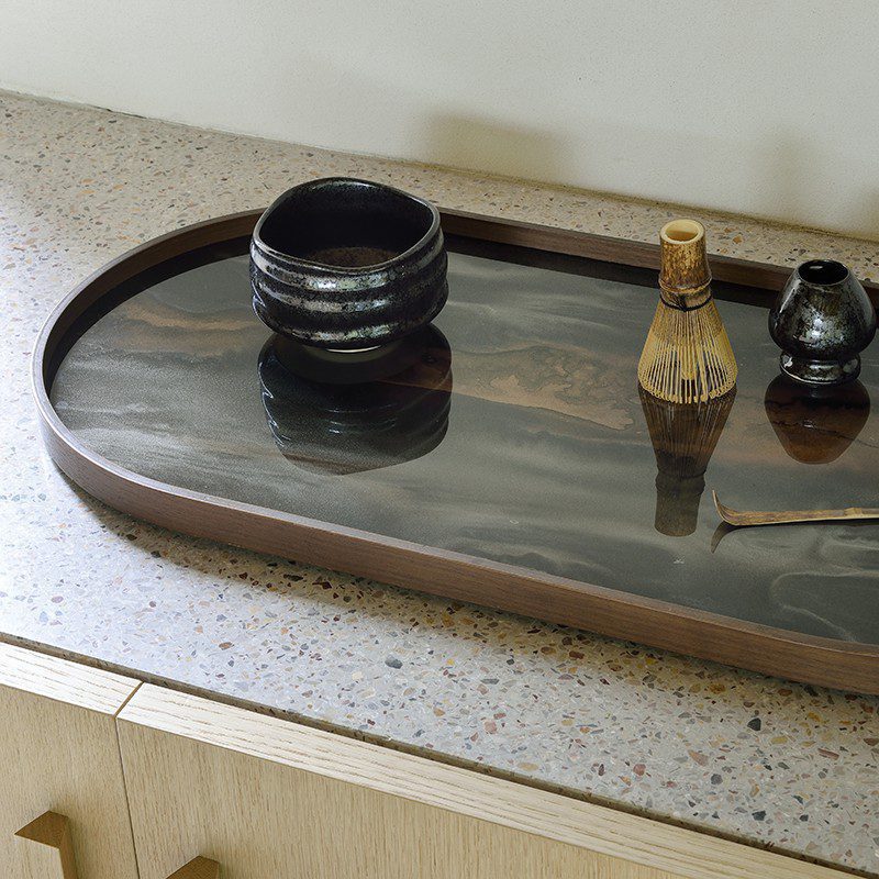 收藏 | 玩具 | 小物, 比利時原木實木家具｜Ethnicraft, 當代設計家具, Notre Monde 美國輕奢家飾 Bronze Organic  玻璃橢圓托盤-9