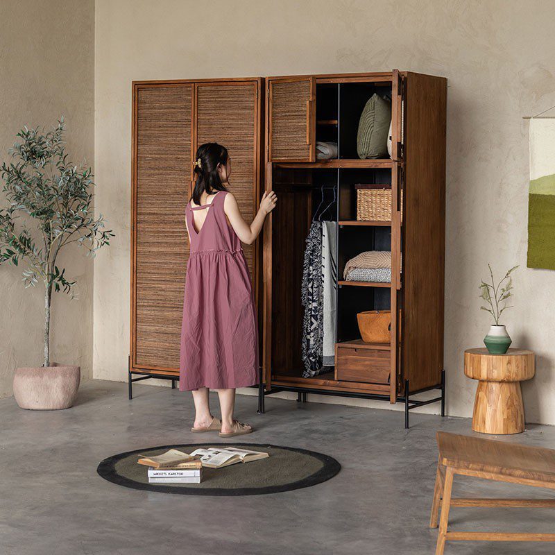 衣櫥 | 高櫃, dBodhi 工業風家具, 靈魂老柚木家具 Coco 寧靜韶光四門儲物衣櫃-12