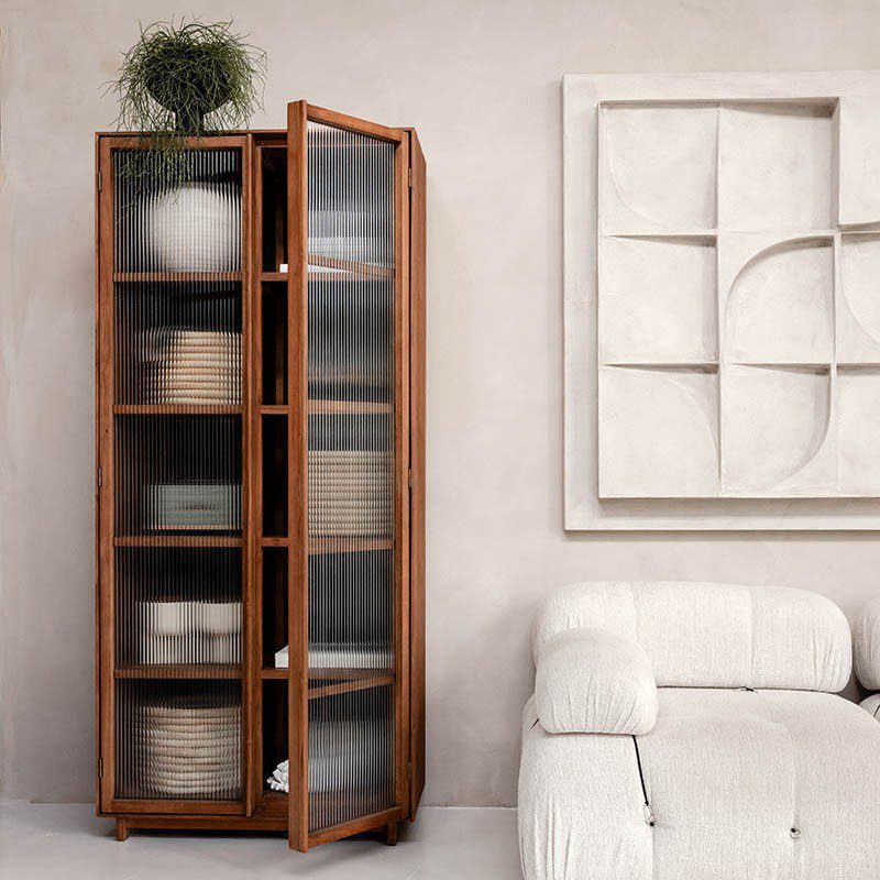 高櫃, 書架書櫃, dBodhi 工業風家具, 靈魂老柚木家具 Motion 二門五層玻璃儲物櫃-9