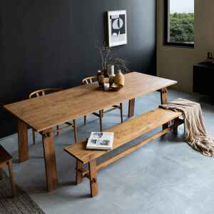 實木餐桌, 實木書桌, dBodhi 工業風家具, 靈魂老柚木家具 Artisan 懷舊簡約餐桌-19