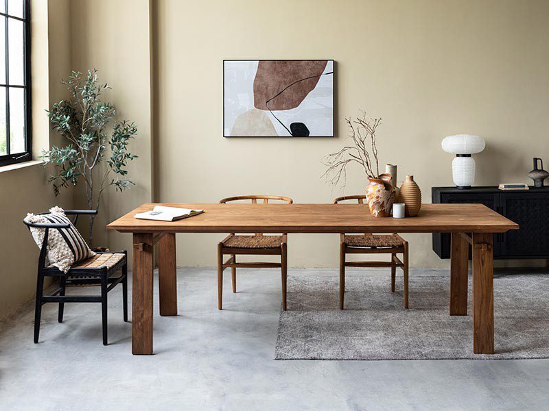 實木餐桌, 實木書桌, dBodhi 工業風家具, 靈魂老柚木家具 Artisan 懷舊簡約餐桌-12