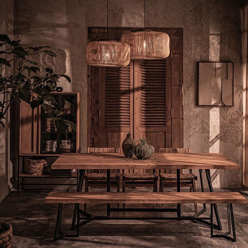 燈具, dBodhi 工業風家具, 靈魂老柚木家具 Bucket 藤編吊燈燈罩-原色(電線另配)-11