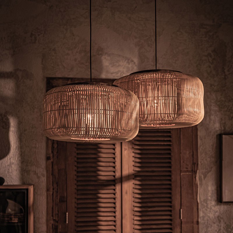 燈具, dBodhi 工業風家具, 靈魂老柚木家具 Bucket 藤編吊燈燈罩-原色(電線另配)-10