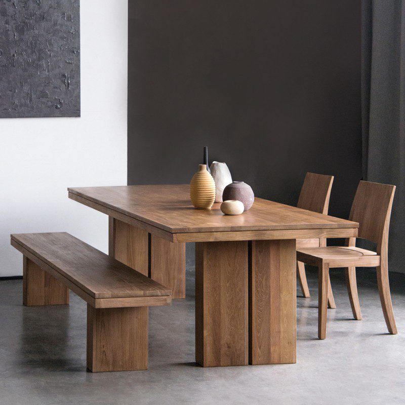 實木餐桌, 實木書桌, 比利時原木實木家具｜Ethnicraft, 極簡設計家具 Double 餐桌／工作桌-9