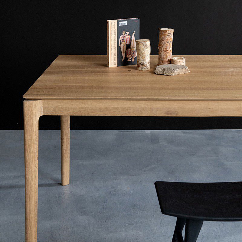 實木餐桌, 比利時原木實木家具｜Ethnicraft, 極簡設計家具, 當代設計家具 Bok 側開滑軌延伸餐桌-15