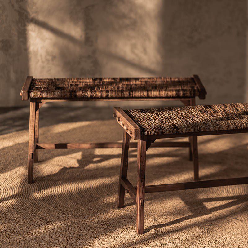 長凳, dBodhi 工業風家具, 靈魂老柚木家具 Caterpillar Flores 原野編織長凳-13