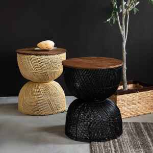 邊几, dBodhi 工業風家具, 靈魂老柚木家具 Wave 手工編織藤邊几-29