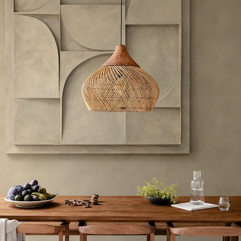 燈具, dBodhi 工業風家具, 靈魂老柚木家具 Harp 籐編吊燈燈罩-原色(電線另配)-9