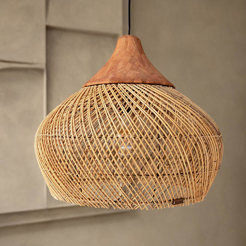 燈具, dBodhi 工業風家具, 靈魂老柚木家具 Harp 籐編吊燈燈罩-原色(電線另配)-10