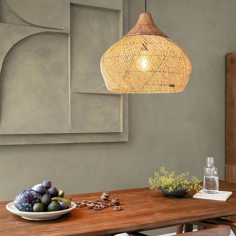 燈具, dBodhi 工業風家具, 靈魂老柚木家具 Harp 籐編吊燈燈罩-原色(電線另配)-12
