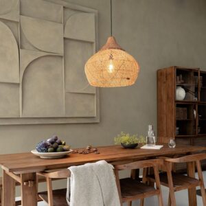 燈具, dBodhi 工業風家具, 靈魂老柚木家具 Harp 籐編吊燈燈罩-原色(電線另配)-18