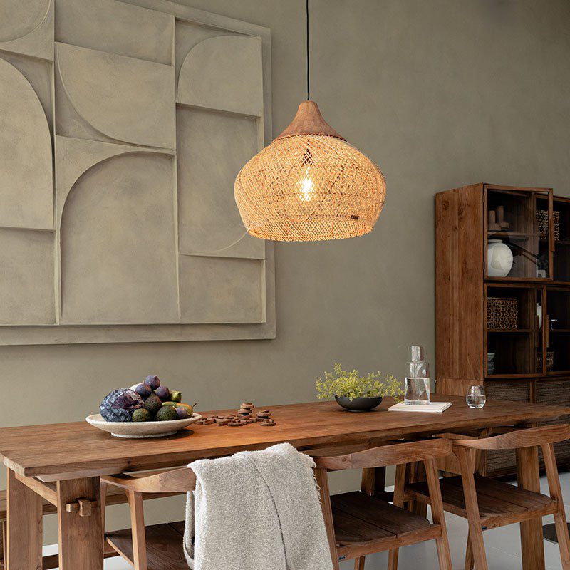 燈具, dBodhi 工業風家具, 靈魂老柚木家具 Harp 籐編吊燈燈罩-原色(電線另配)-11